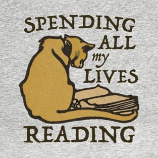 Cat Owner Avid Reader Design T-Shirt